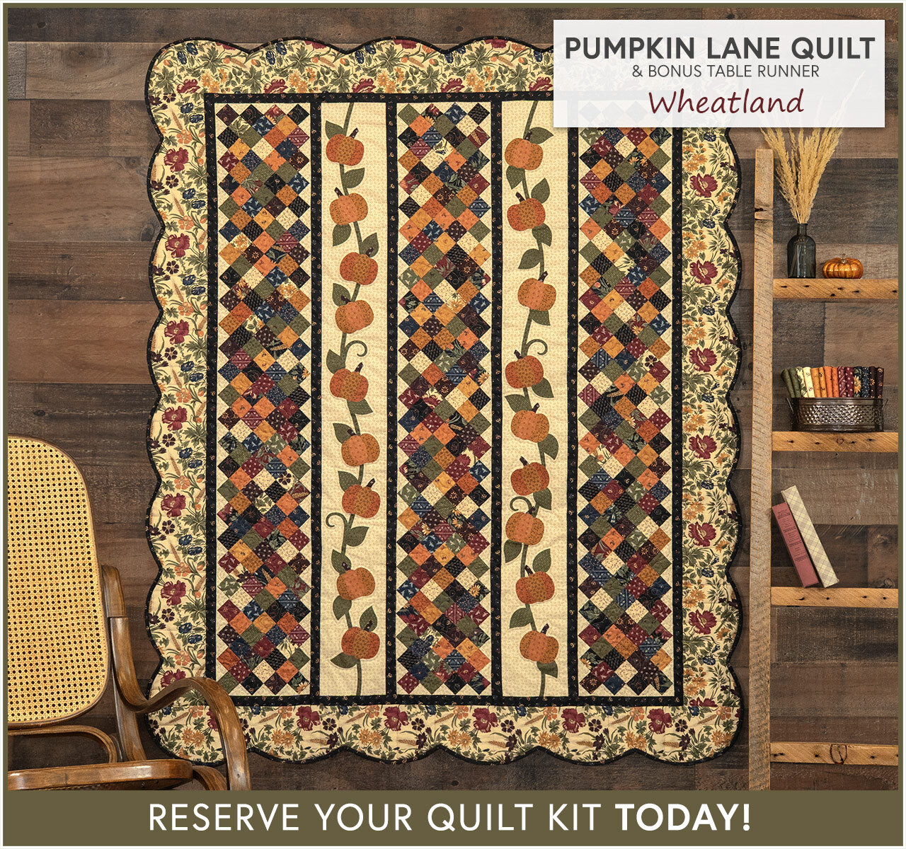 Pumpkin Lane Quilt Kit - Wheatland - RESERVE