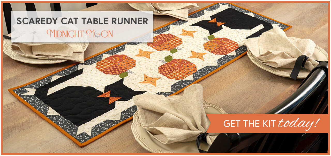 Scaredy Cat Table Runner Kit - Midnight Moon