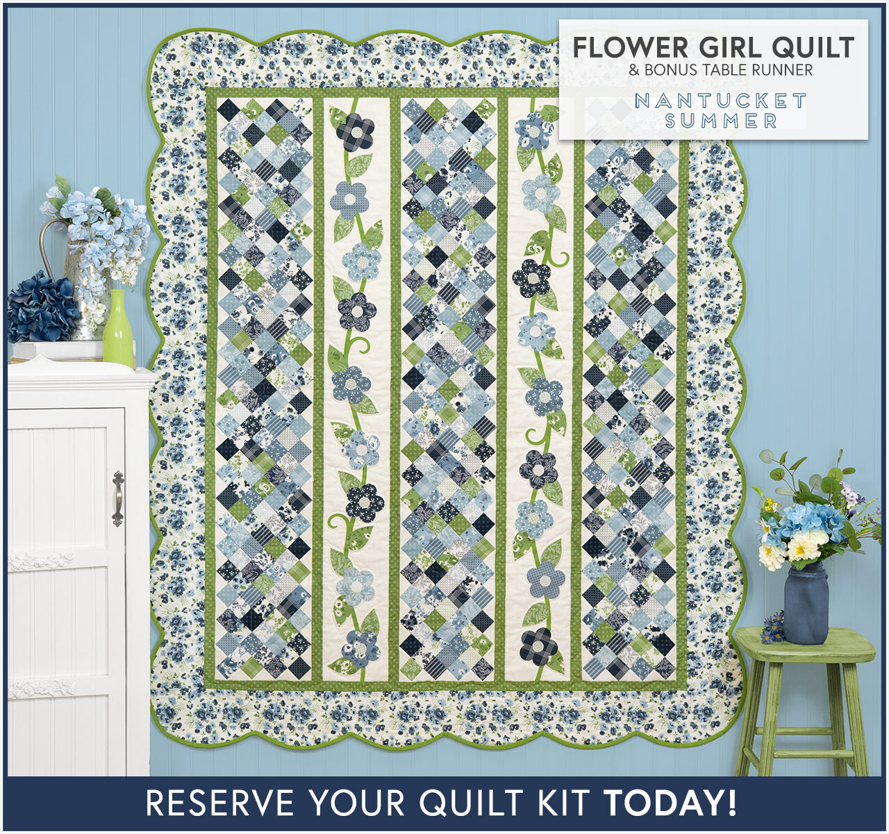 Flower Girl Quilt Kit - Nantucket Summer - RESERVE