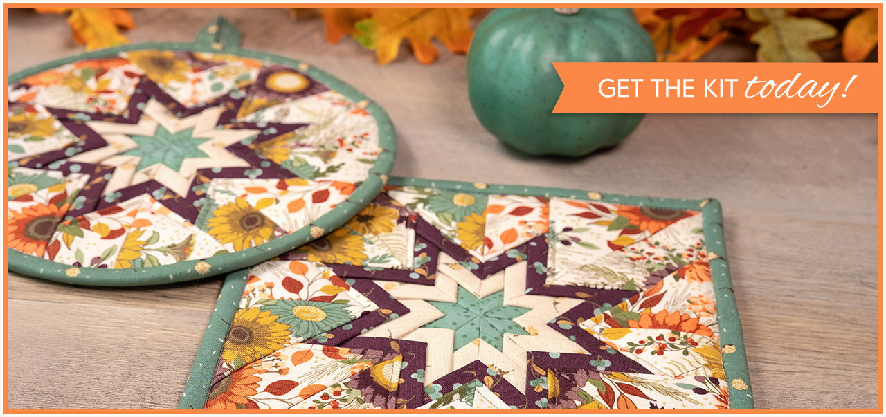 Folded Star Hot Pad Kit - The Awe of Autumn - Round OR Square - Cream