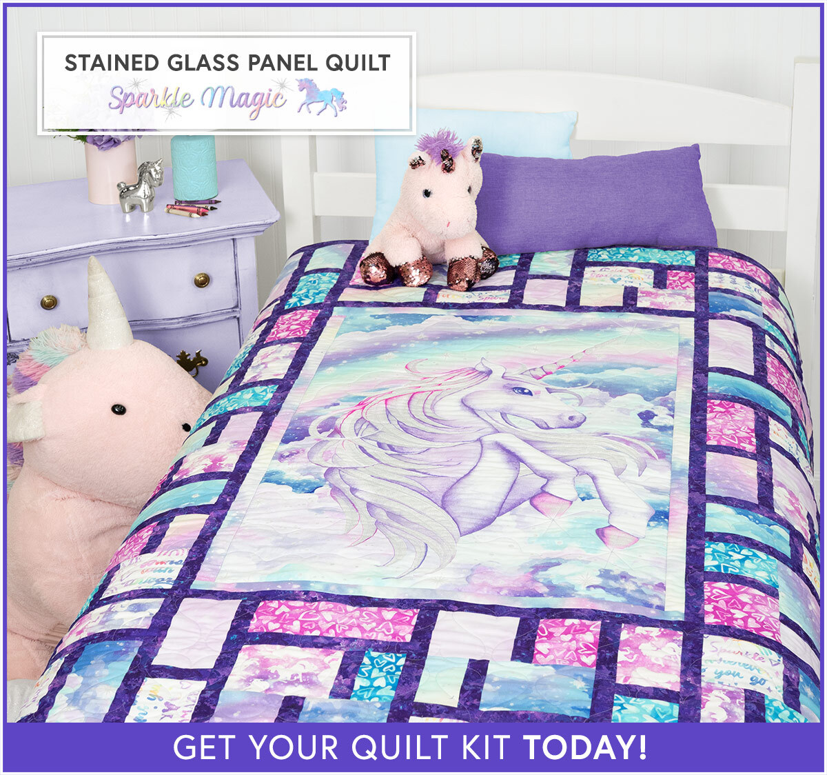 Stained Glass Panel Quilt Kit - Sparkle Magic