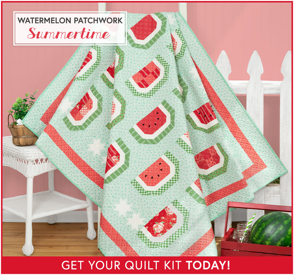 Watermelon Patchwork Quilt Kit - Summertime
