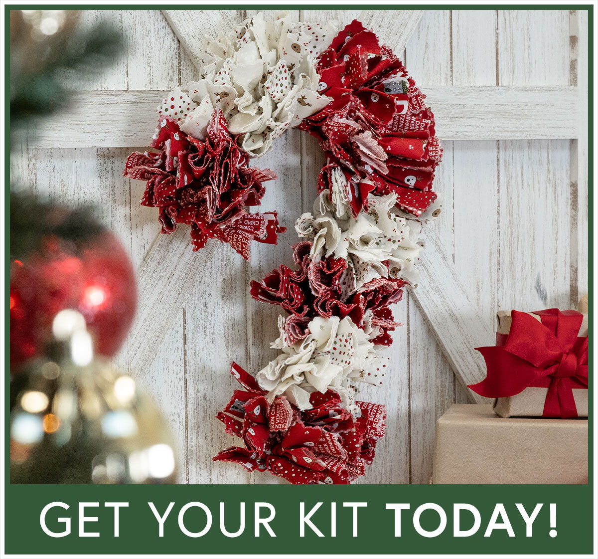 Candy Cane Wreath Kit - On Dasher