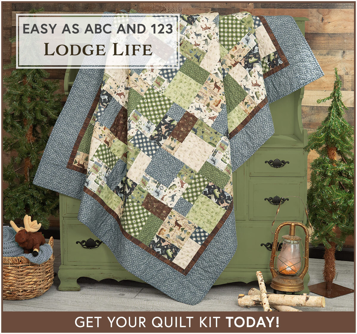 Easy as ABC and 123 Quilt Kit - Lodge Life