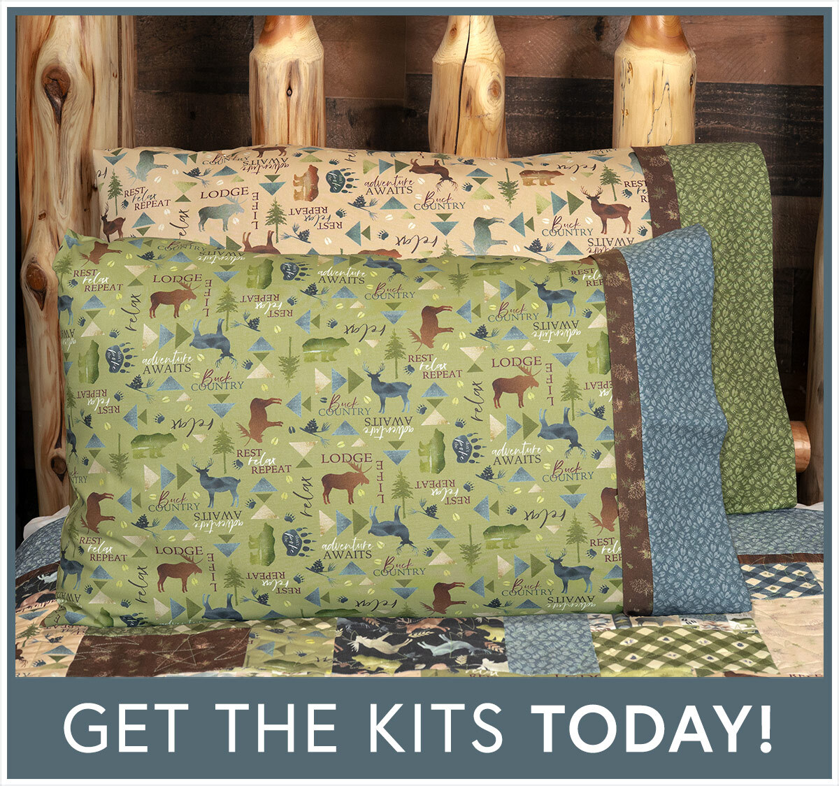 Magic Pillowcase Kit - Lodge Life - Standard Size - Green