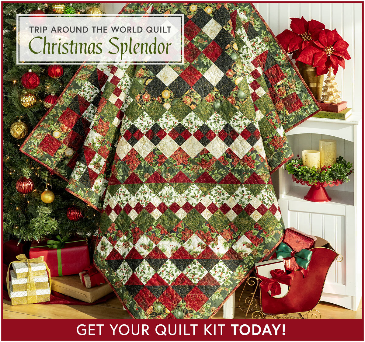 Trip Around The World Quilt Kit - Christmas Splendor