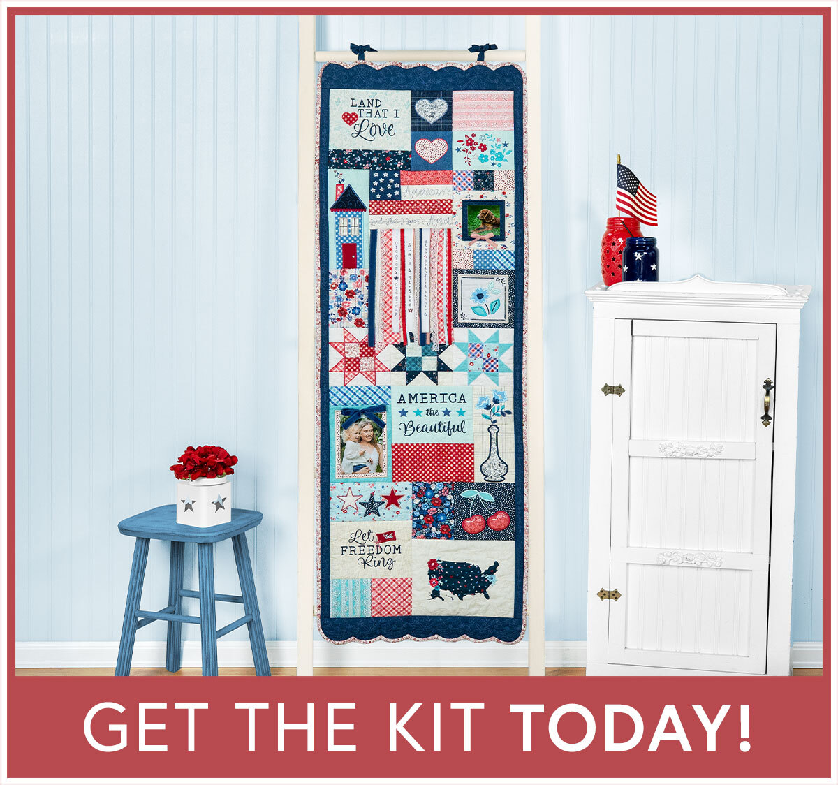 Star-Spangled Beauty Ladder Quilt Kit