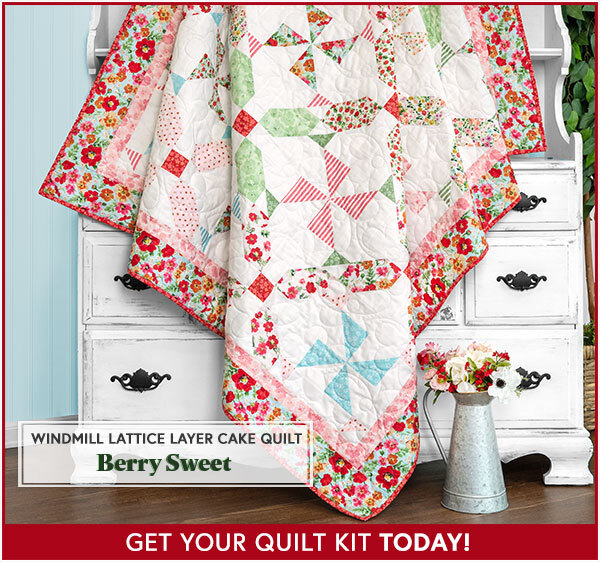 Windmill Lattice Layer Cake Quilt Kit - Berry Sweet