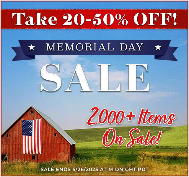 Memorial Day Sale Save 20% to 50% Off on Sale Items and 20% Off All Remnants