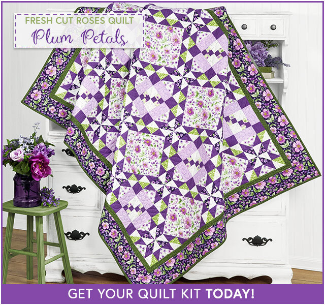 Fresh Cut Roses Quilt Kit - Plum Petals