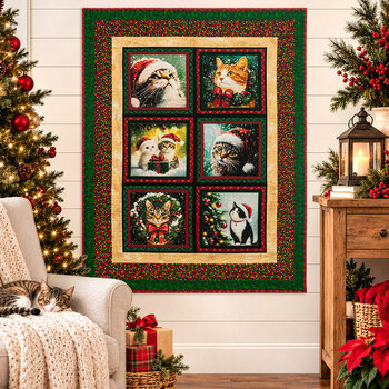 Merry Cats Panel Quilt Kit