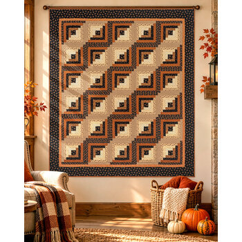 Log Cabin Throw Quilt Kit - Midnight Cheddar