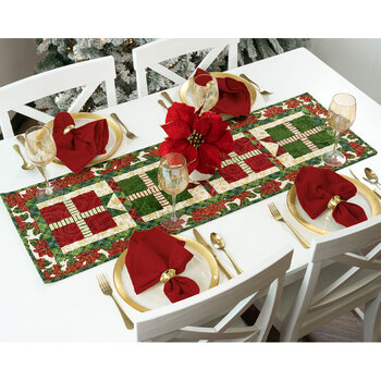 A Gift for You Table Runner - Poinsettias at Christmas
