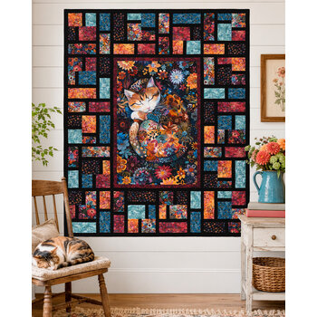 Stained Glass Panel Quilt Kit - Calico Cat