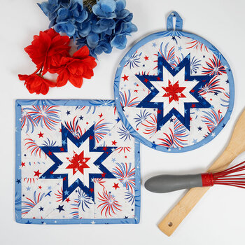 Folded Star Hot Pad Kit - Celebrate The USA - White