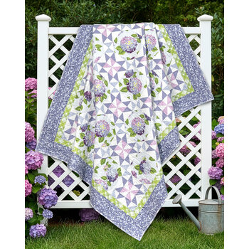 Patchwork Quilt Kit - Hydrangeas In The Garden - Periwinkle