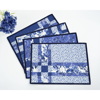Fat Quarter Shuffle Mats Kit - Makes 4 - Blue Belle