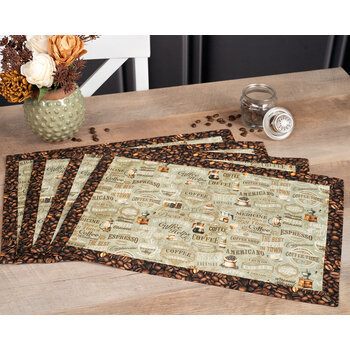 Self-Binding Placemats Kit - Coffee Time