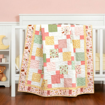 Disappearing 9-Patch Crib Quilt Kit - Baby Girl