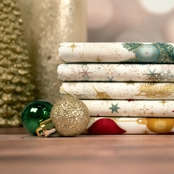 Stof Christmas 2026 Cream/Green/Gold by Stof Fabrics