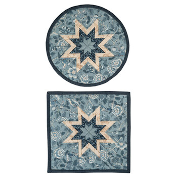 Folded Star Hot Pad Kit - Sacre Bleu - Round OR Square - Medium Blue