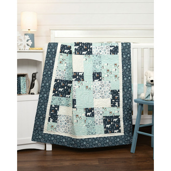 Easy as ABC and 123 Crib Quilt Kit - Winter Magic Flannel