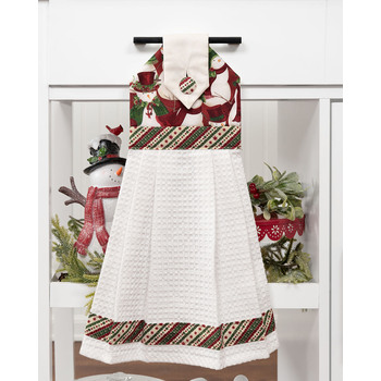 Hanging Towel Precut Kit - Woodland Snowmen - Red