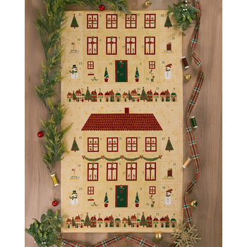 Stof Christmas 2025 - We Love Christmas Beige/Gold Calendar Panel by Stof Fabrics