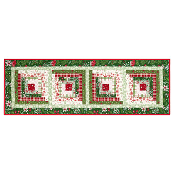 Log Cabin Table Runner Kit - Mistletoe & Holly