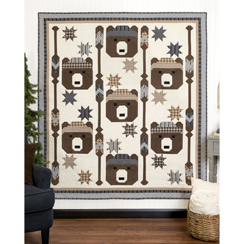 Cozy Paddling Bears Quilt Kit - Farmhouse Flannels III