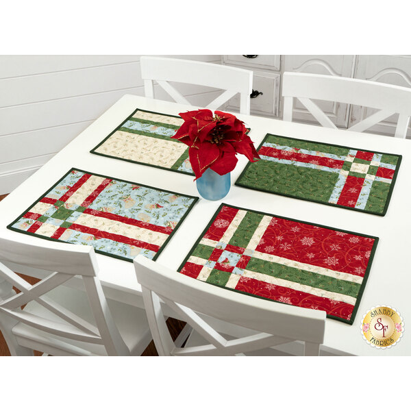 link to Fat Quarter Shuffle Mats Kit - Makes 4 - When Snow Falls