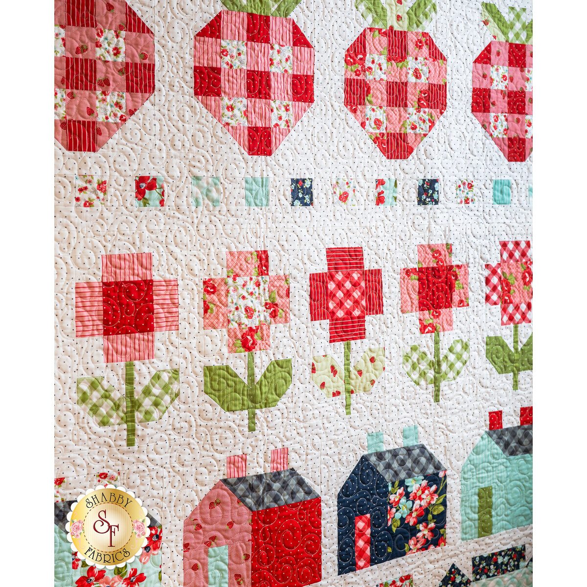 Sunday Stroll sold Quilt Kit, Fabric Quilt Kit in a Box, Strawberry Quilt, Moda Fabrics, KIT55220, 65