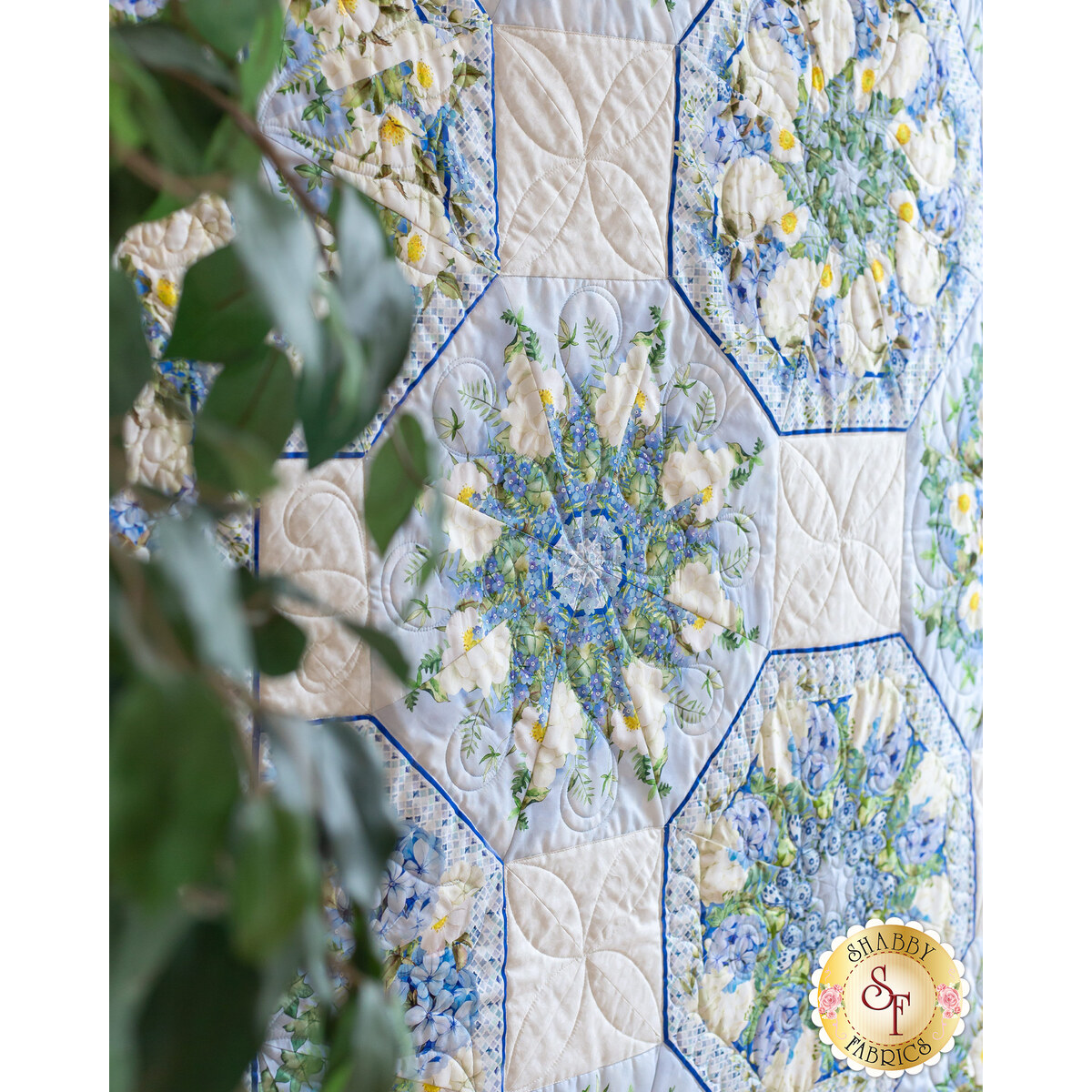 Quilt Kit - Winter Blooms Kaleidoscope Quilt Kit by online In The Beginning Fabrics - Fabrics for Top and Binding with Pattern - 64