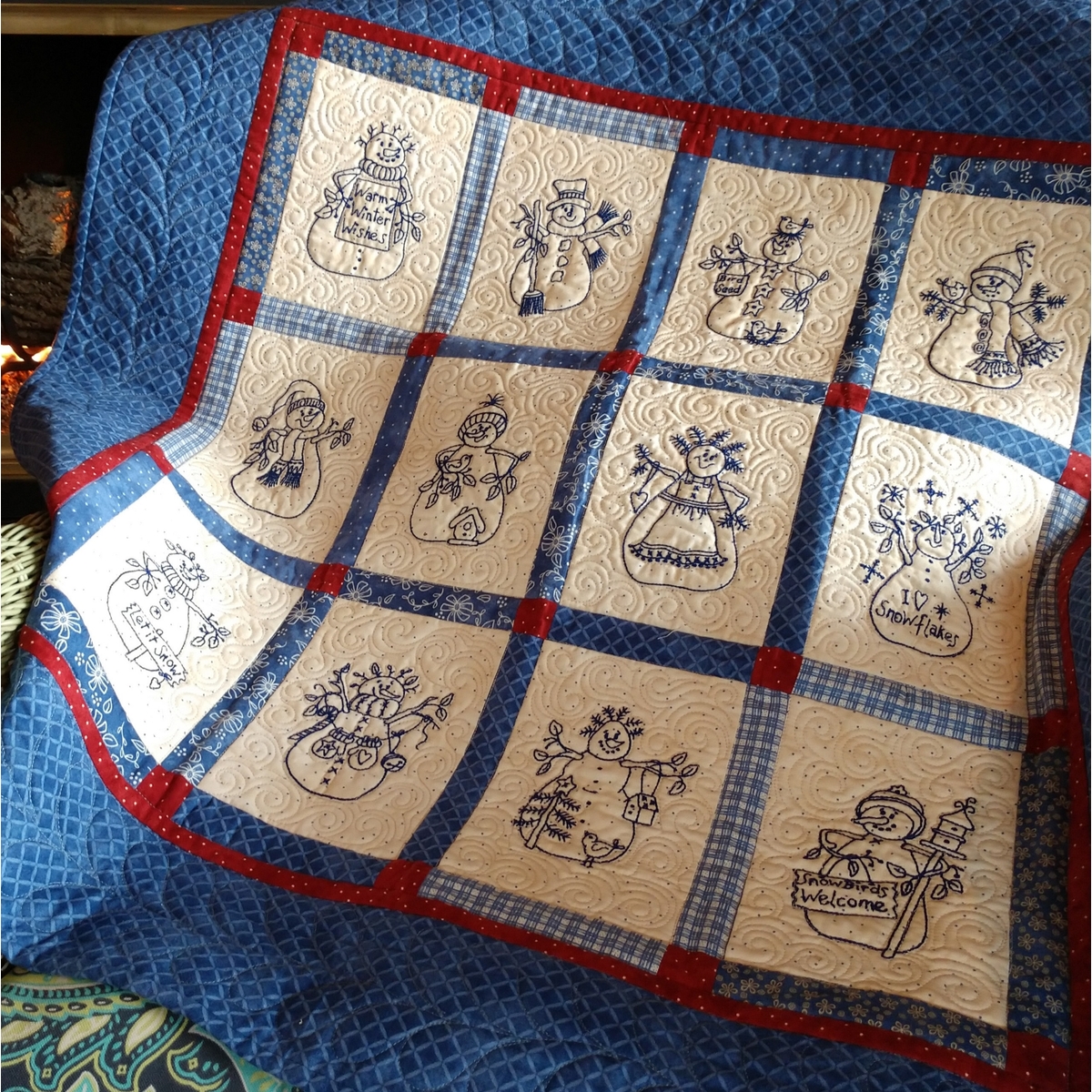 Snowmen by the Dozen Ornaments Pattern - Machine Embroidery USB
