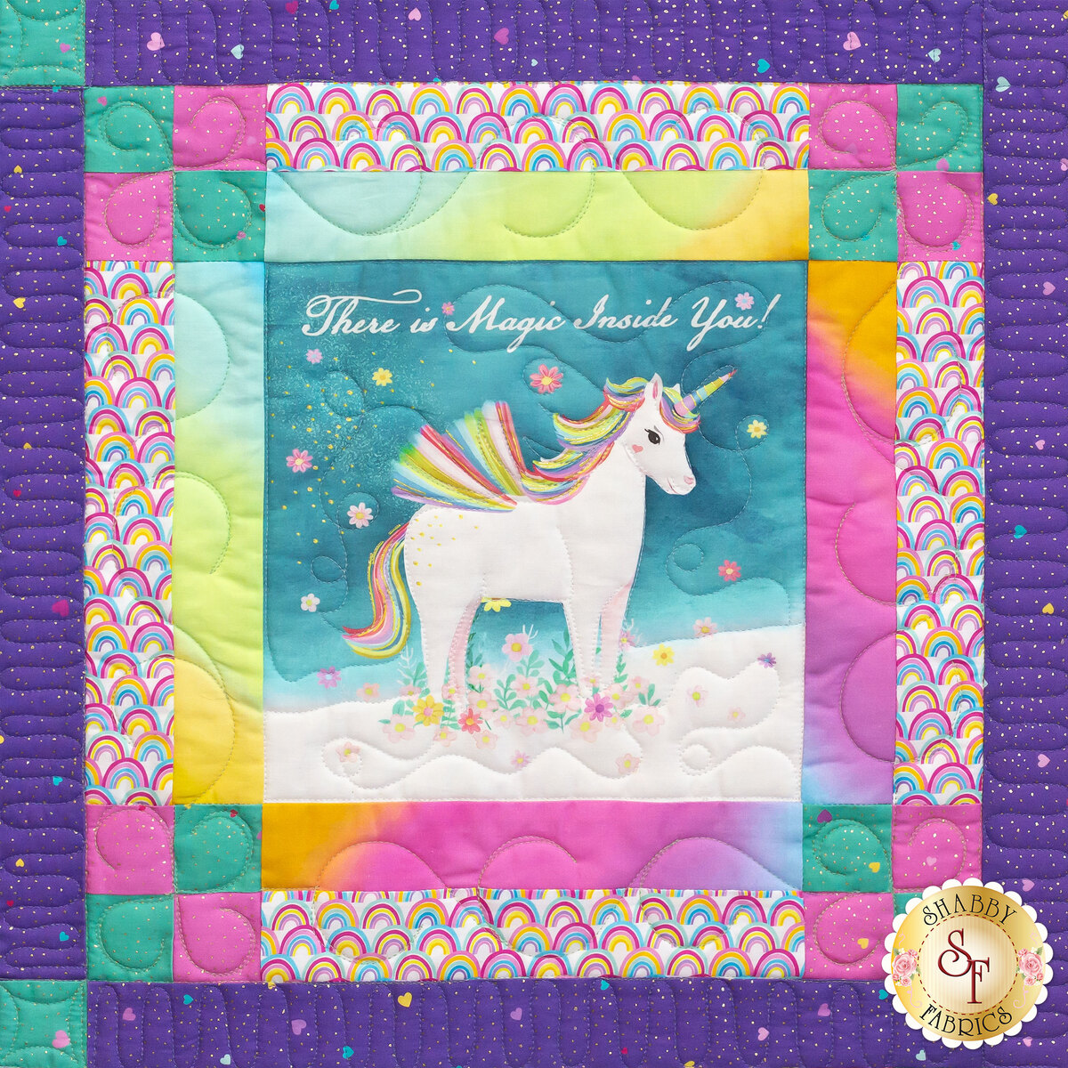 Unicorns …… A Baby/Toddler Fray Edge authentic Quilt