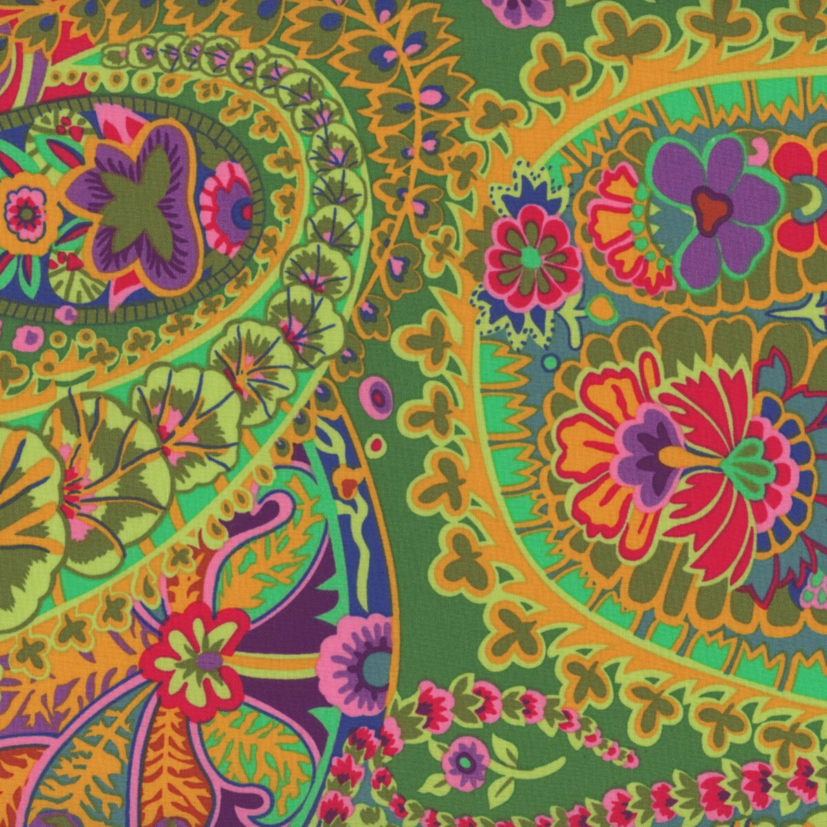 Kaffe Fassett Collective Classics Plus GP60.GREEN Paisley Jungle