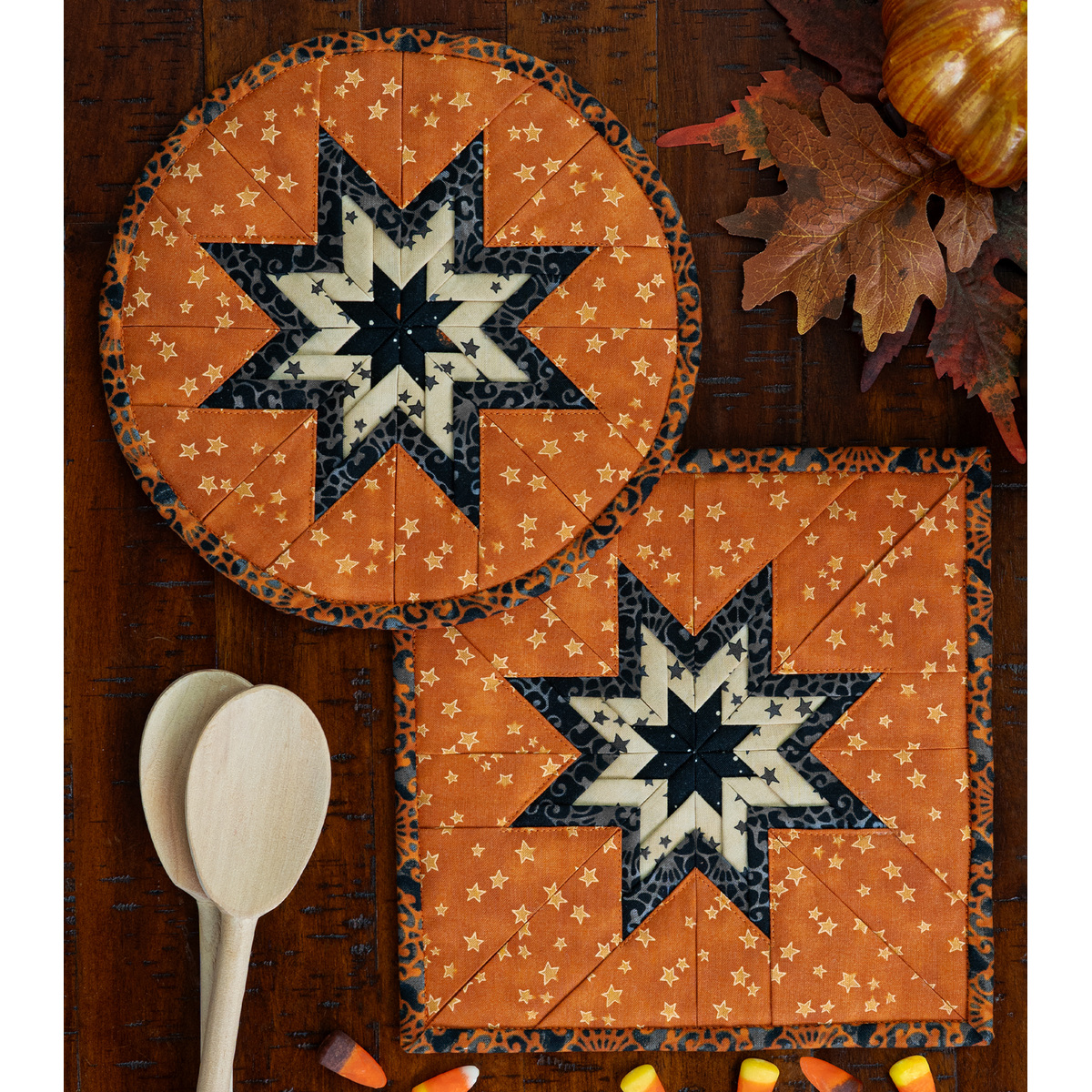 Folded Star Hot Pad Kit - Nevermore - Round OR Square - Orange