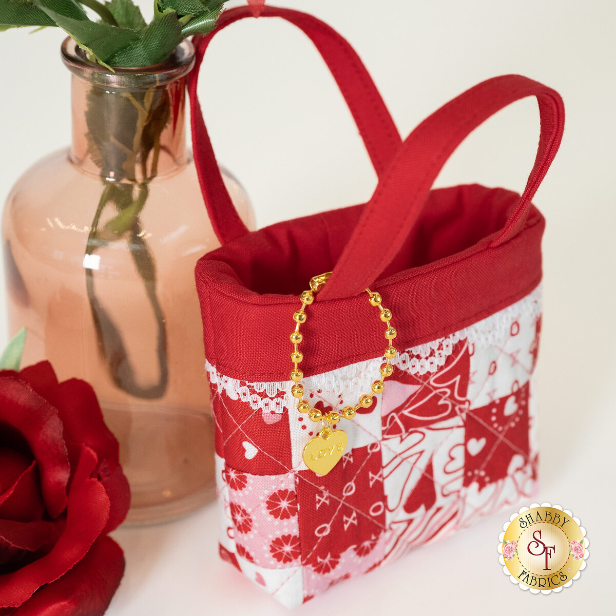 Tiny Tote Bags Kit Makes 10 Valentine Shabby Fabrics