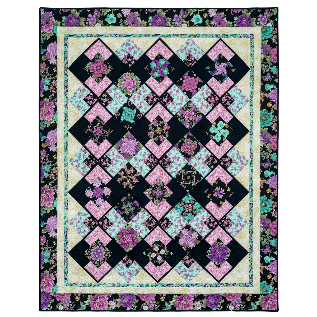 C100 竹箒 Kaleido Works Belle Kaleidoscope Quilt Kit - Shizuka | Shabby Fabrics