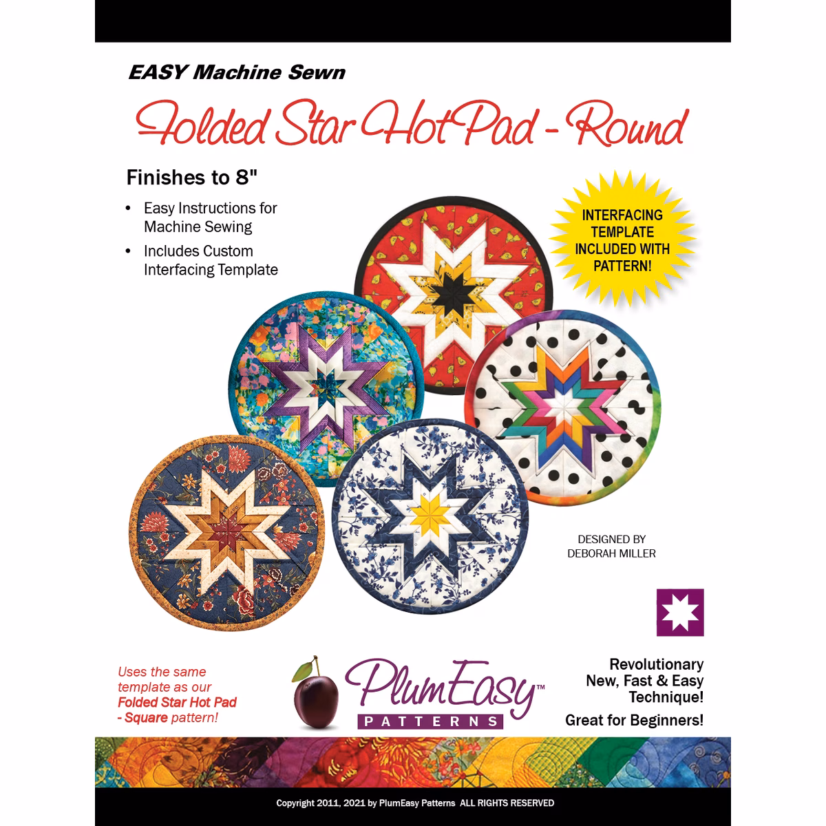 Folded Star Hot Pad Pattern - 8&quot; Round preload zoom image