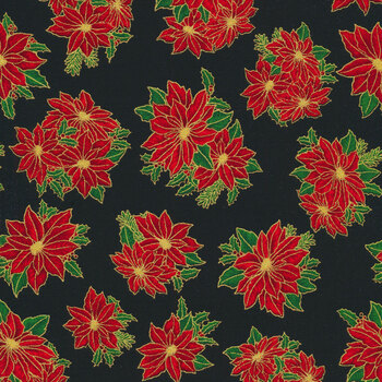 Holiday Charms 19926-2 Black by Robert Kaufman Fabrics, Image