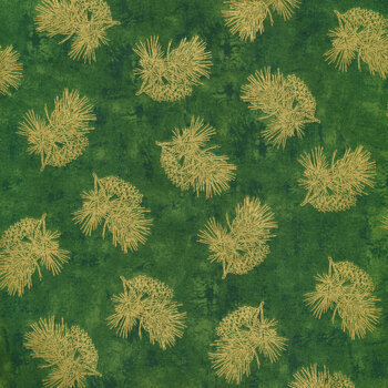 Winter's Grandeur 9 20080-7 Green by Robert Kaufman Fabrics REM, Image