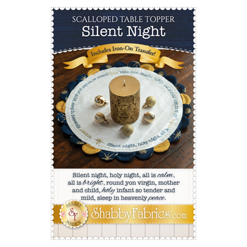 Scalloped Table Topper - Silent Night - Pattern & Iron On Transfer, Image