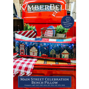 Main Street Celebration Bench Pillow - Machine Embroidery Pattern, Image