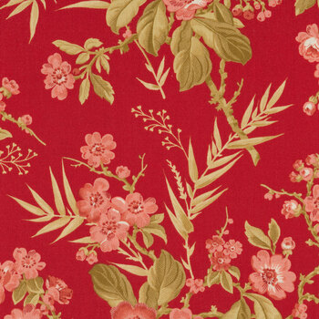 Little Sweetheart A-8822-R Scarlet Bouquet by Edyta Sitar for Andover Fabrics, Image