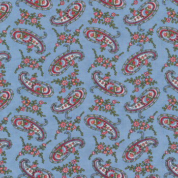 Belle Isle 14923-14 Farmhouse Paisley Sky by Minick & Simpson for Moda Fabrics, Image