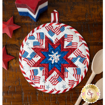  Folded Star Hot Pad Kit - America the Beautiful - White Flags, Image