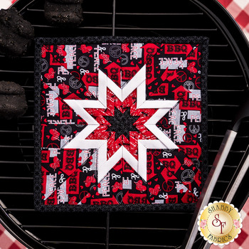  Folded Star Squared Hot Pad Kit - Peace, Love & BBQ - Black