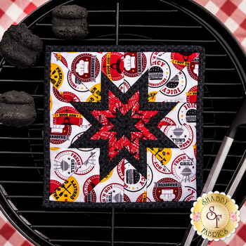  Folded Star Squared Hot Pad Kit - Peace, Love & BBQ - White, Image