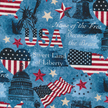 Stonehenge Stars & Stripes 10th Anniversary Edition 24285-44 by Northcott Fabrics, Image